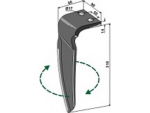 Tine for rotary harrows, right model