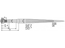 Pointed tine with cone-shaped nut