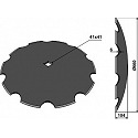 Notched disc for assembling on square shafts
