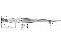 Pointed tine with cone-shaped nut