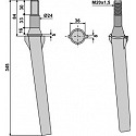 Tine for rotary harrows