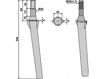 Tine for rotary harrows