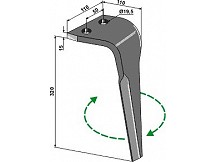 Tine for rotary harrows, right model