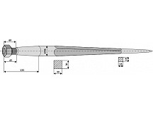 Pointed tine with cone-shaped nut