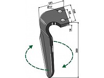 Tine for rotary harrows, right model