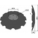 Notched disc with flat neck - Ř610