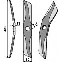 Rotary harrow-blade straight from boron steel, right