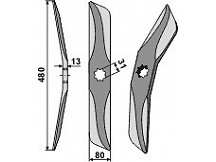 Rotary harrow-blade straight from boron steel, right