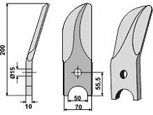 Divided rotary harrow-blade from boron steel, right