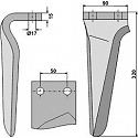 Tine for rotary harrows, right model