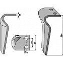 Tine for rotary harrows, right model