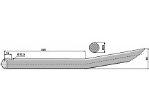 Pointed curved tine - "side tine"