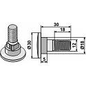 Bolt for rotary mower blades - M12x1,75 - 12.9