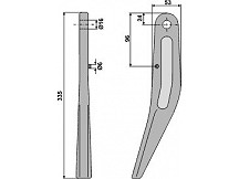 Tine for rotary harrows