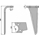 Tine for rotary harrows, left model