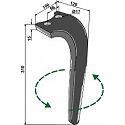 Tine for rotary harrows, left model