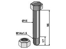 Schraube mit Sicherungsmutter - M14 x 1,5 - 10.9