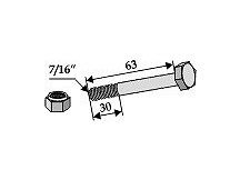 Schraube mit Sicherungsmutter - 7/16" - 8.8