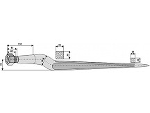 Pointed tine with cone-shaped nut