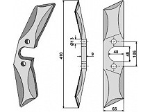 Rotary tiller blade - left