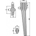 Tine for rotary harrows, left model