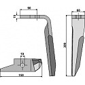 Tine for rotary harrows, right model