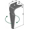 Tine for rotary harrows, right model