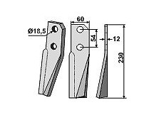 Rotary tine, right model