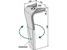 Forgóborona fogak (DURAFACE) - jobbos kivitel 325x26