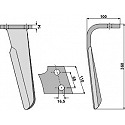 Tine for rotary harrows, left model