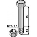 Schraube mit Sicherungsmutter - M20 x 2,5 - 10.9