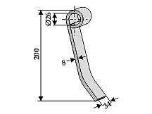 Középső lengőkés 200x34x26