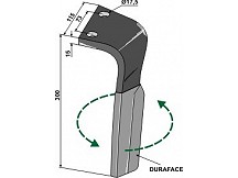 Tine for rotary harrows  DURAFACE, left model