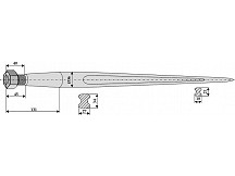 Pointed tine with cone-shaped nut