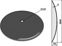 Plain disc for assembling on square shafts