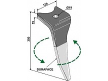 Tine for rotary harrows (DURAFACE) - left model