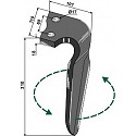 Tine for rotary harrows, left model