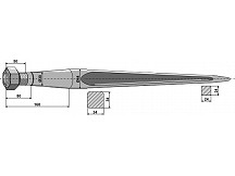 Pointed tine with cone-shaped nut