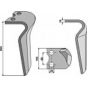 Tine for rotary harrows, left model