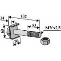 Schraube mit Sicherungsmutter M 20 x 2,5 - 8.8