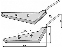 Beet lifter share, right model