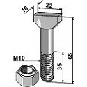 Hammer-head bolt with self-locking nut