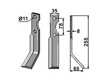 Rotary tine, right model