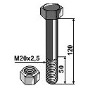 Bolt with self-locking nut - M20 x 2,5 - 10.9