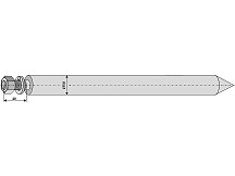 Pointed tine with nut and spring washer