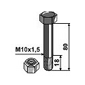 Schraube mit Sicherungsmutter - M10x1,5 - 10.9