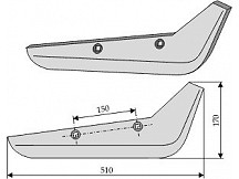 Beet lifter share, right model