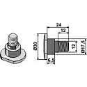 Bolt for rotary mower blades - M12x1,75 - 12.9